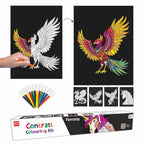 Unikplay Contrast Coloring Kit – Fantasy | Creative Art & Craft Set with Unicorn, Dragon & Phoenix for Kids