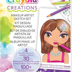 Crayola - Creations Compact Make-Up Artist Sketch Set | includes tutorial pages with beauty and makeup secrets and many pages of sketches |  trendy makeup and hairstyle tests and always find new fashion combinations | Ages 6+