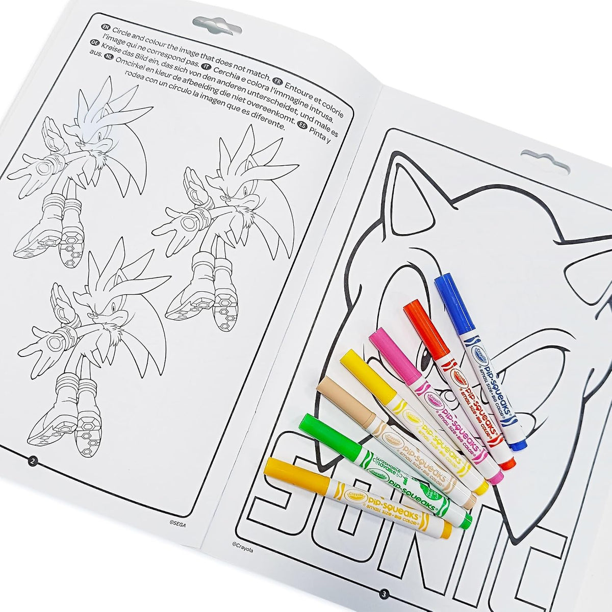 Crayola Sonic the Hedgehog Activity & Colouring Book – 32 Fun Pages with 7 Washable Mini Markers | Kids Creative Art Set | Perfect Gift for Boys & Girls Ages 3+