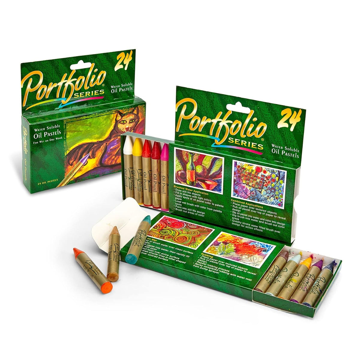 Crayola Portfolio Series Oil Pastels – 24 Vibrant Water-Soluble Colors for Wet or Dry Use | Rich, Blendable & Creamy Texture | Non-Toxic Art Supplies for Kids, Students & Artists