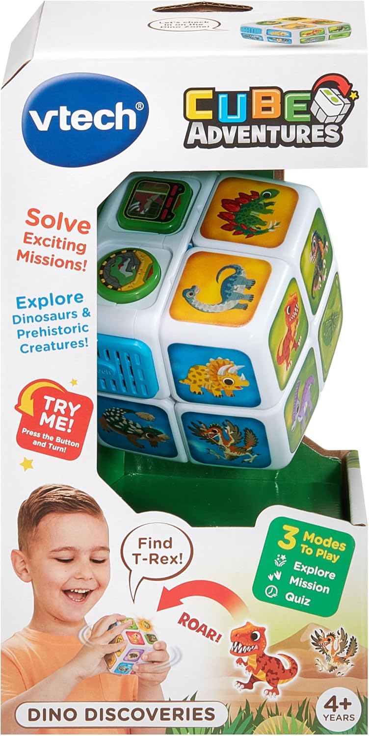 VTech Cube Adventures Dino Discoveries  – Educational Dinosaur Toy with Sounds & Games