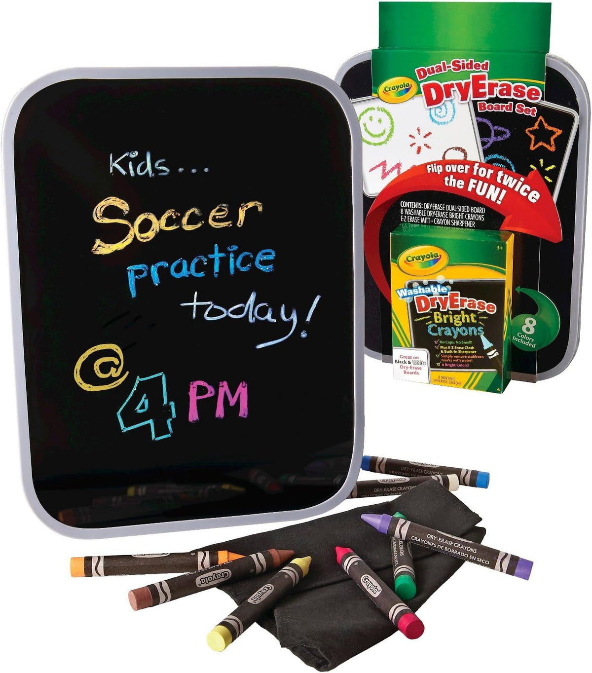 Crayola Dual-Sided Dry Erase Board Set with Bright Crayons