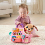 VTech Baby Cutie Puppy Carrier – Interactive Role-Play Toy with 6 Accessories, Light-Up Buttons, Music & Phrases | for Babies 9–24 Months+
