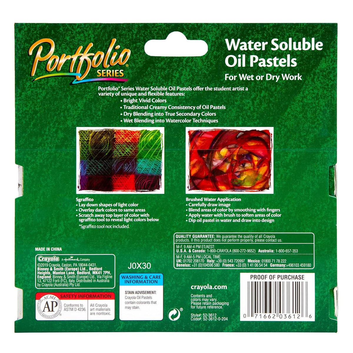 Crayola Portfolio Series Oil Pastels – 12 Assorted Water-Soluble Colours for Wet or Dry Use | Creamy Blendable Pastels for Artists & Kids | Safe, Non-Toxic Art Supplies