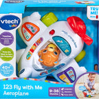 Vtech -  123 Fly with Me Airoplane - Multicolour | Light up button plays fun sing-along songs and the wing buttons introduce numbers and letter sounds. | Suitable ages 9m + up