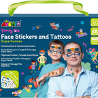 Avenir - Fancy Me Face Stickers & Tattoos for Kids – Superheroes | 110+ Cosmetic-Grade Removable Stickers | Fun Family Fashion Activity for Parties, Dress-Up & Creative Play