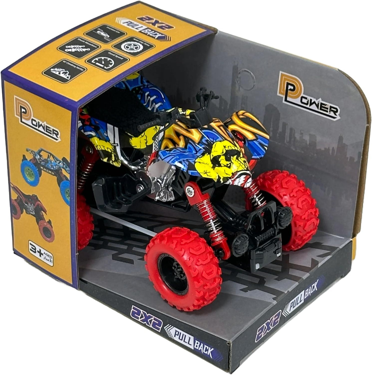 D-Power - Pullback Stunt Doodle Motorcycle, Red | No Batteries Needed, Fun for All Ages | 3+