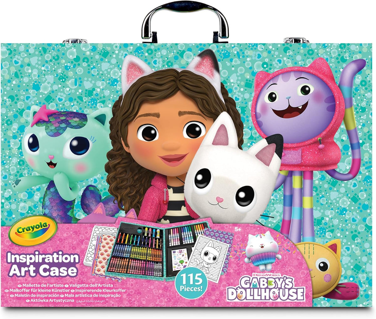 CRAYOLA - Inspiration Art Case, Gabby's Dollhouse Coloring Set, Ideal for Drawing and Coloring, 115 Pieces, Markers, Pencils and Pens