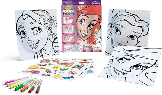 Crayola - POPS 3D Activities Set Colouring and Creating 3D Pictures | Creative Activity and Gift for Children, Theme Disney Princess, | Ideal for gift ages from 6 Years