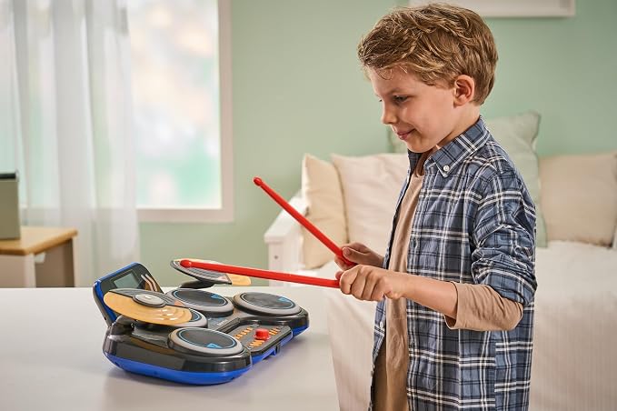 Vtech - KIDI DJ DRUMS Light up kit with Bluetooth® and Audio Port - Multicolour | Kidi drum create your own music | Suitable for ages 5 + up