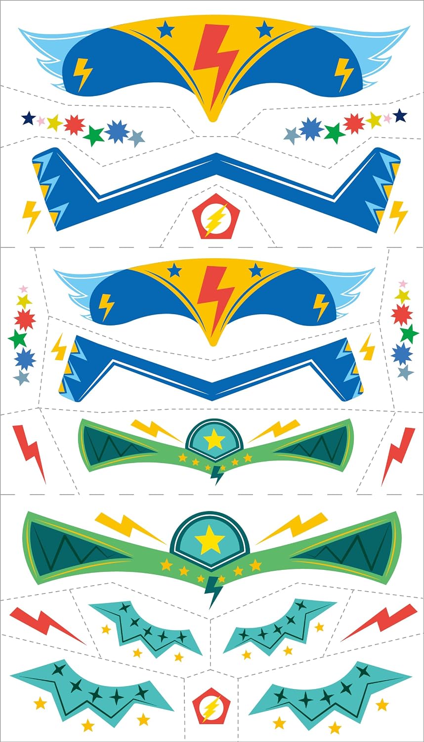 Avenir - Fancy Me Face Stickers & Tattoos for Kids – Superheroes | 110+ Cosmetic-Grade Removable Stickers | Fun Family Fashion Activity for Parties, Dress-Up & Creative Play