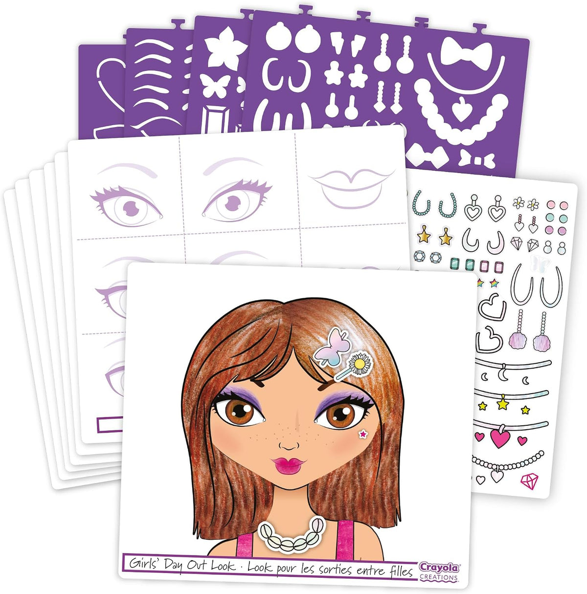 Crayola - Creations Compact Make-Up Artist Sketch Set | includes tutorial pages with beauty and makeup secrets and many pages of sketches |  trendy makeup and hairstyle tests and always find new fashion combinations | Ages 6+
