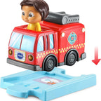 VTech CoComelon Go! Go! Smart Wheels Nina’s Fire Truck & Track, Fire Sounds & Songs with SmartPoint, Ages 1.5 – 5 Years