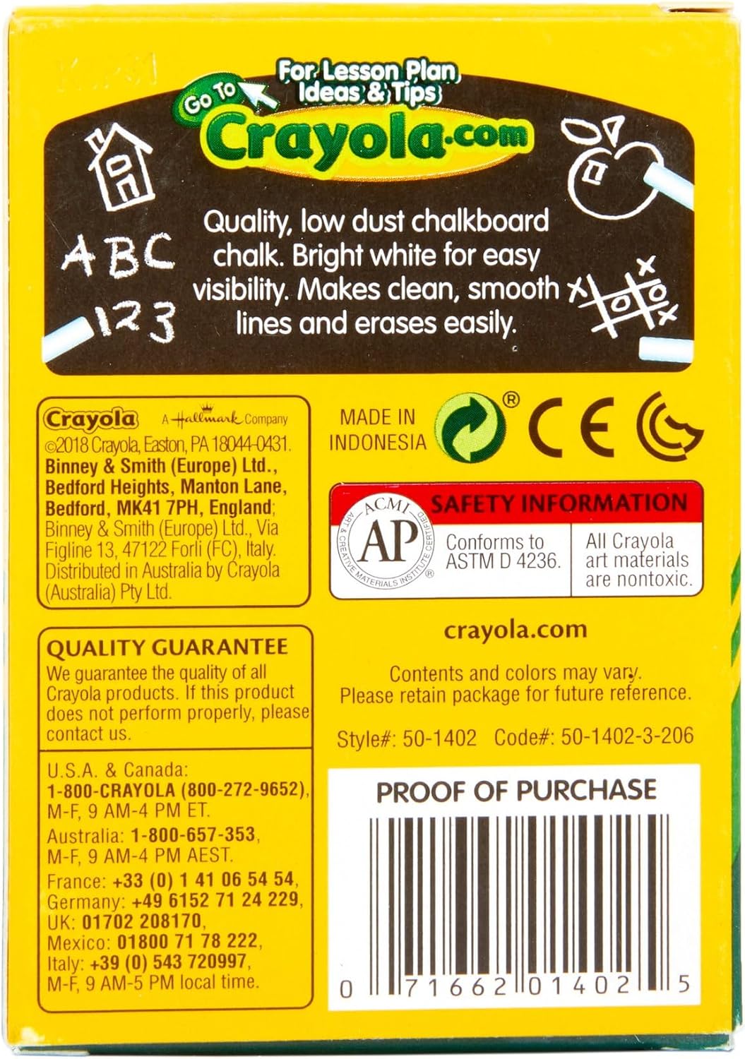 CRAYOLA Anti-Dust White Chalk 12 Count (Pack of 1) | Smooth Texture Makes Writing & Drawing on Blackboards Easy