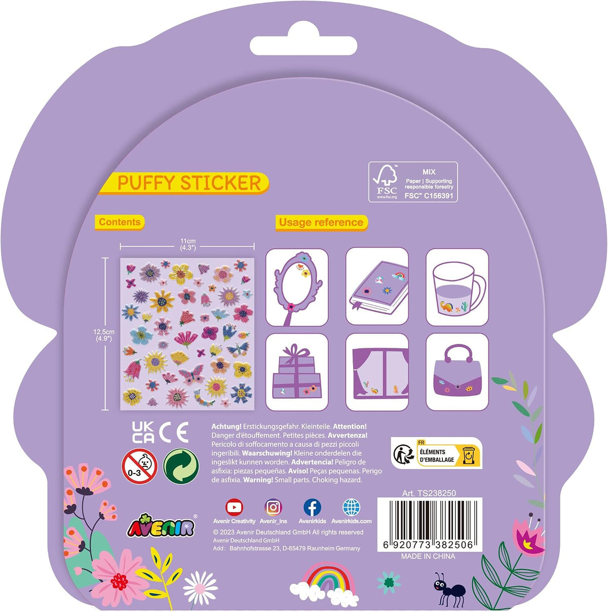 Avenir - Puffy Sticker  Garden  Multicolor |  activity for kids | Perfect work of art to keep for room decoration or to give as a gift | ages 3+