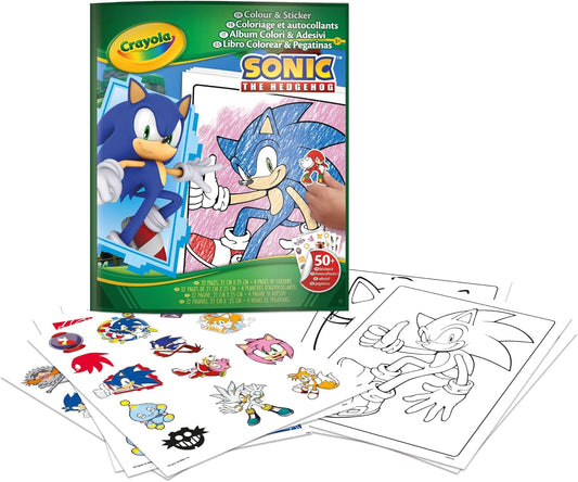 Crayola Sonic the Hedgehog Colouring Book with Stickers – 32 Fun Activity Pages & 4 Sticker Sheets | Kids Creative Colouring Set | Perfect Gift for Boys & Girls Ages 3+