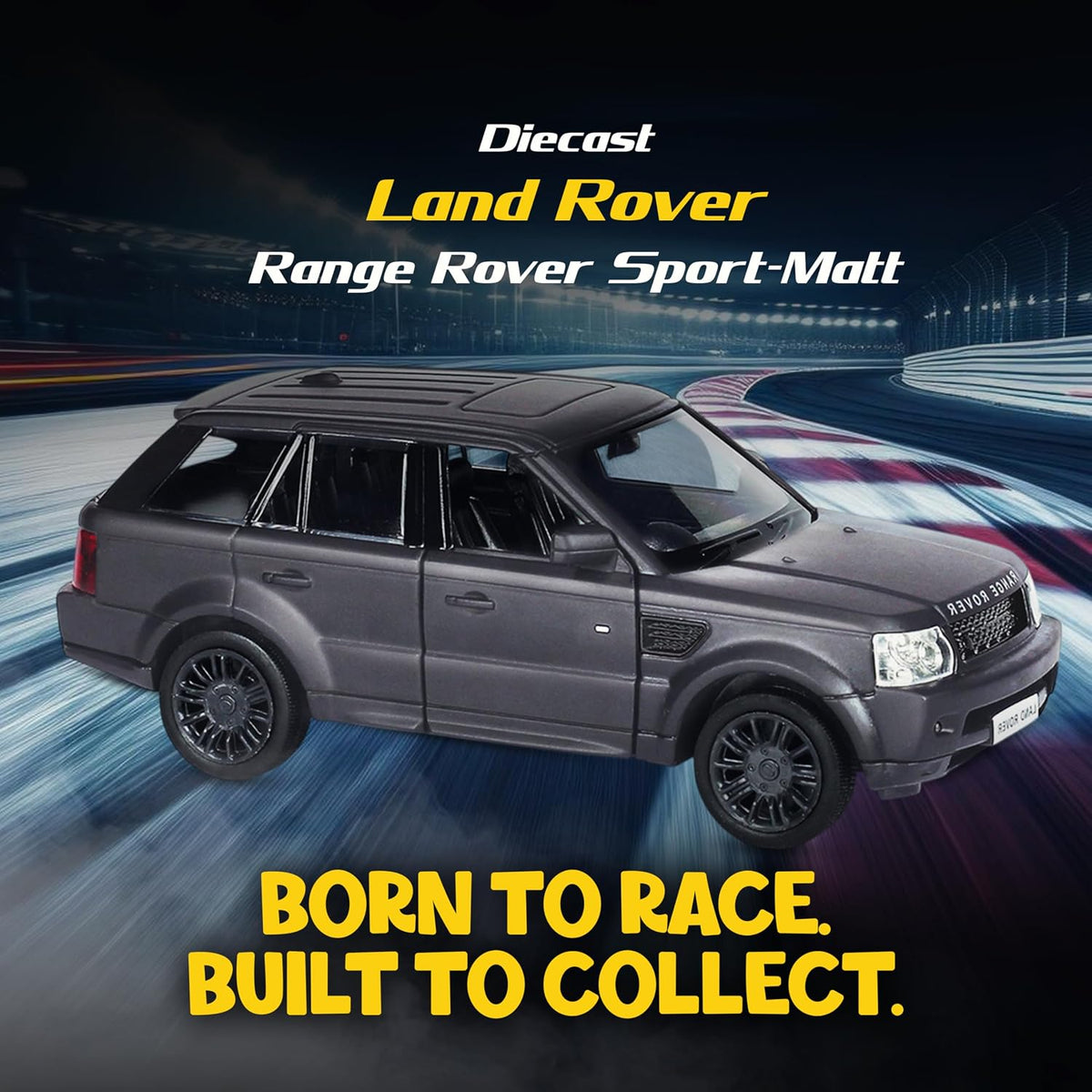 D-Power 1:36 Diecast Land Rover Range Rover Sport – Matte Black, Pull Back, Collectible SUV Model Car