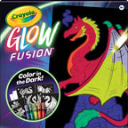 Crayola Glow Fusion, Glow in The Dark Coloring Set with Markers, Mythical Creature Coloring Pages, Gift for Kids
