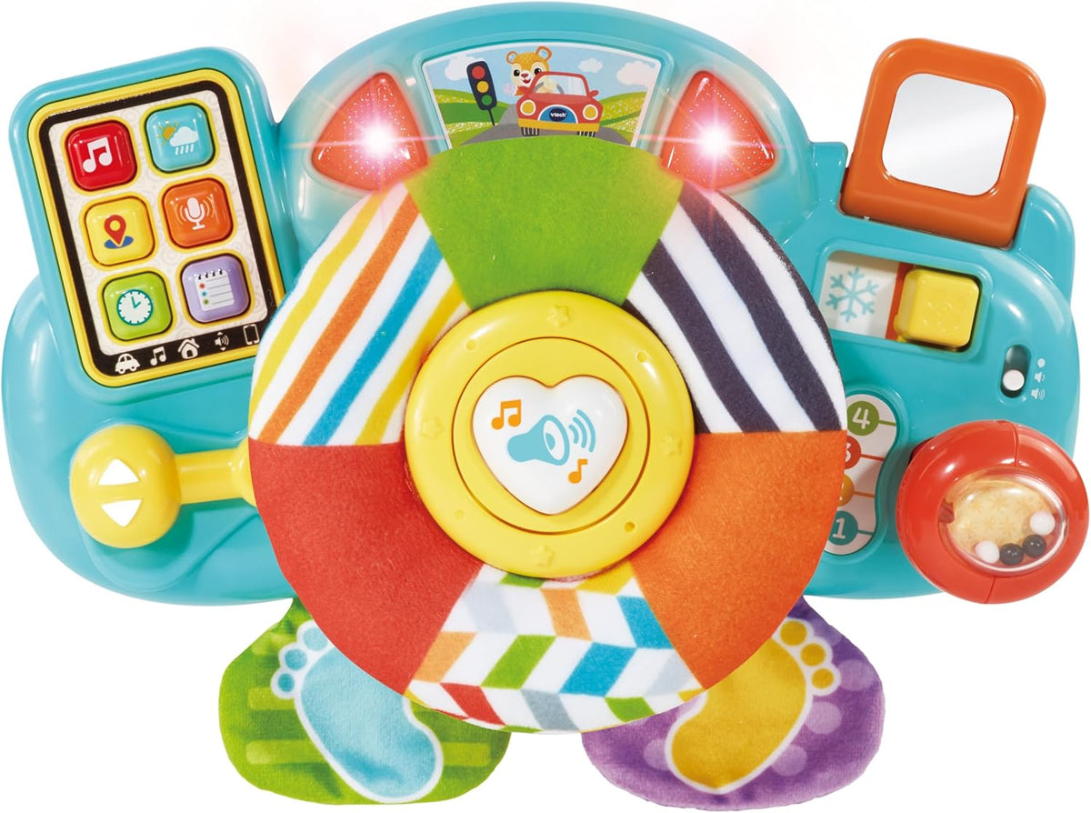 VTech Baby Beep Beep Driver – Interactive Steering Wheel Toy with Lights, Sounds, Buttons & Textures | Educational Toy for Babies 3–24 Months+