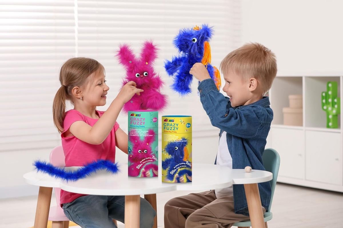 Avenir - Crazy Fuzzy Bouncing Bunny Craft Kit – Fun Hands-On DIY Project for Kids | Creative Educational Activity for Self-Esteem, Learning & Play