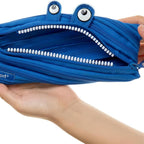ZIPIT - Monstar Pencil Case for Boys, Holds Up to 30 Pens, Machine Washable, Made of One Long Zipper! (Blue)