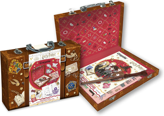 CRAYOLA - Harry Potter Magic Briefcase Creative Set with 30 Activity Sheets, Velvet Art, Stickers, Mini Pencils and Magic Wand, for Children from 3 Years