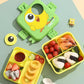 Kids Lunch Box with Spoon – Leakproof Double Decker Bento Box, Durable Plastic, Sealed for Freshness, Sauce Cup Included, Perfect for School & Travel, 1120ml (Bird Green)