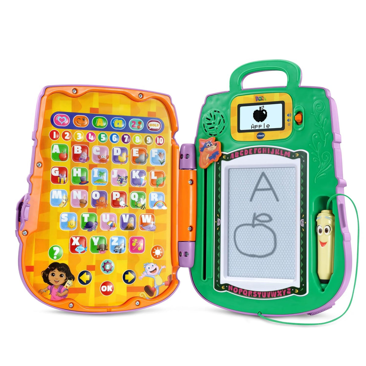VTech Dora Got Your Back Learning Backpack – Interactive Educational Toy, Bilingual English & Spanish, Writing Board & Games for Kids 3+ Years