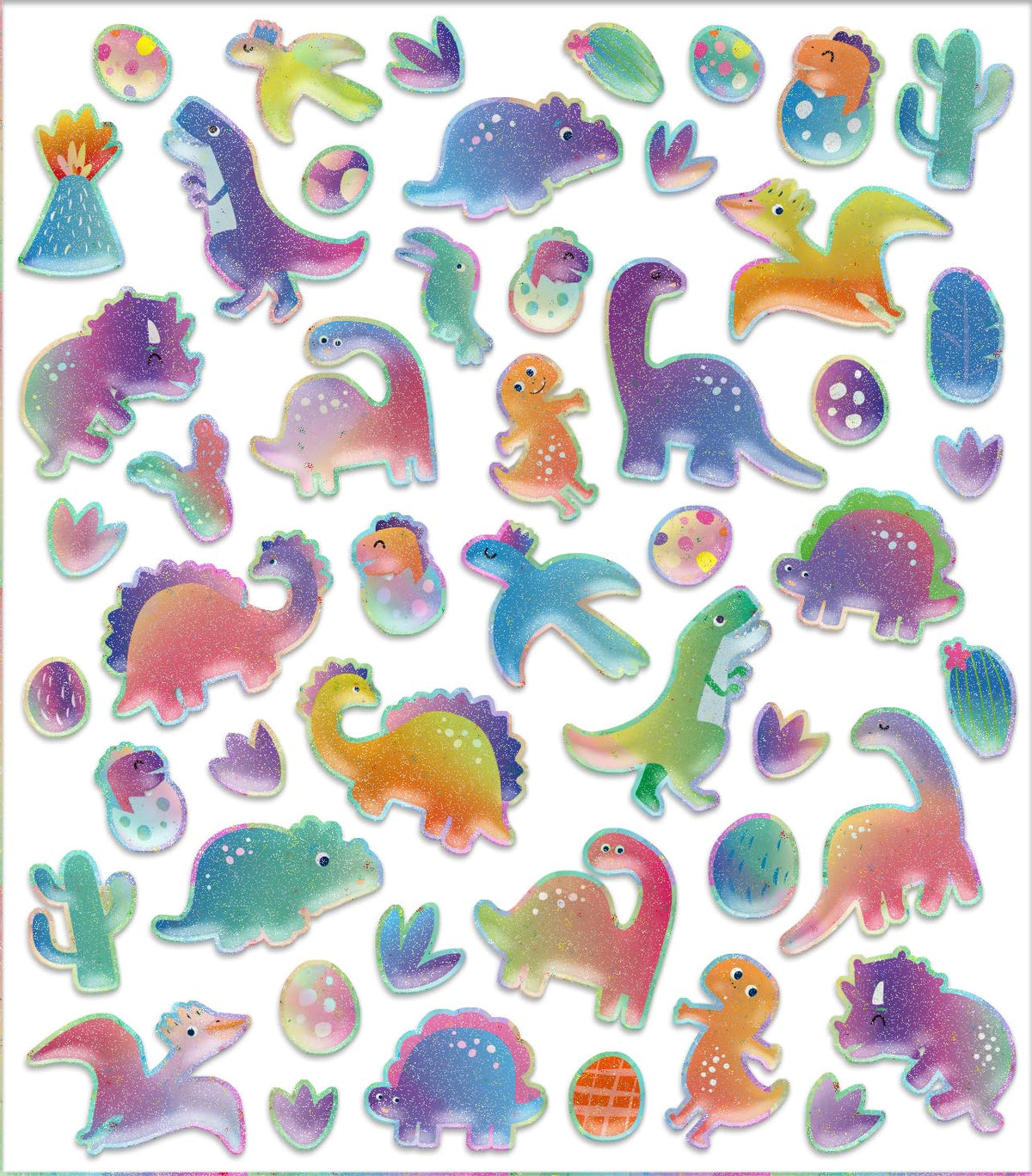 Avenir - Puffy Sticker Dino Multicolor |  activity for kids | Perfect work of art to keep for room decoration or to give as a gift | ages 3+
