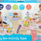 VTech Busy Bee 2-in-1 Activity Table with Music, Shape Sorter & Learning Zones for Babies & Toddlers