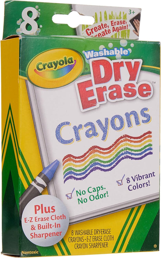 8 Ct. Dry-Erase Crayons, Large Size