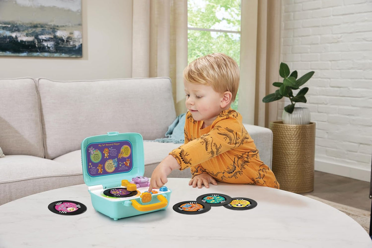 Vtech - My 1st Record Player - Multicolour | Double-sided records feature 5 different music styles with animal friends singing cool songs | Suitable ages 12+ up