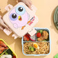 Kids Lunch Box with Spoon – Leakproof Double Decker Bento Box, Durable Plastic, Sealed for Freshness, Sauce Cup Included, Perfect for School & Travel, 1120ml (Bird Pink)