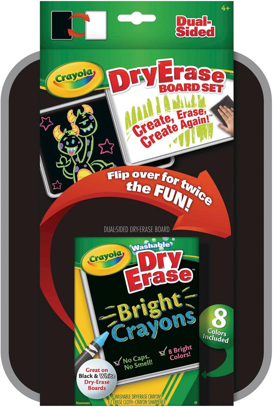 Crayola Dual-Sided Dry Erase Board Set with Bright Crayons