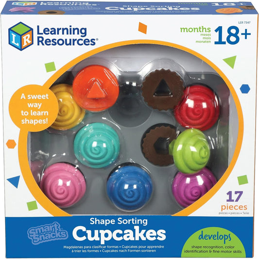 Learning Resources Smart Snacks Shape Sorting Cupcakes, Fine Motor, Color & Shape Recognition, Ages 18 mos+
