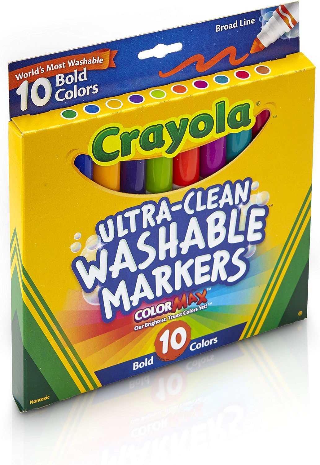 Crayola 10CT Ultra Clean Washable Bold,Broad Line,CMax Mkr