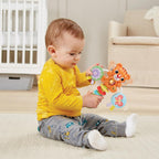 VTech Rattle & Roar Tiger | Baby Rattle with Lights, Music & Textured Pom Poms | Fine Motor & Sensory Development Toy for Infants