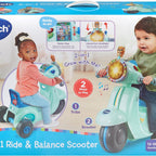 Vtech - 2-IN-1 Ride & Balance Scooter - Multicolour | Easily transforms from trike to balance bike. Interactive headlights and roller maps | Suitable ages 12m + up