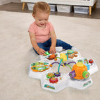 VTech Busy Bee 2-in-1 Activity Table with Music, Shape Sorter & Learning Zones for Babies & Toddlers