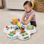 VTech Busy Bee 2-in-1 Activity Table with Music, Shape Sorter & Learning Zones for Babies & Toddlers