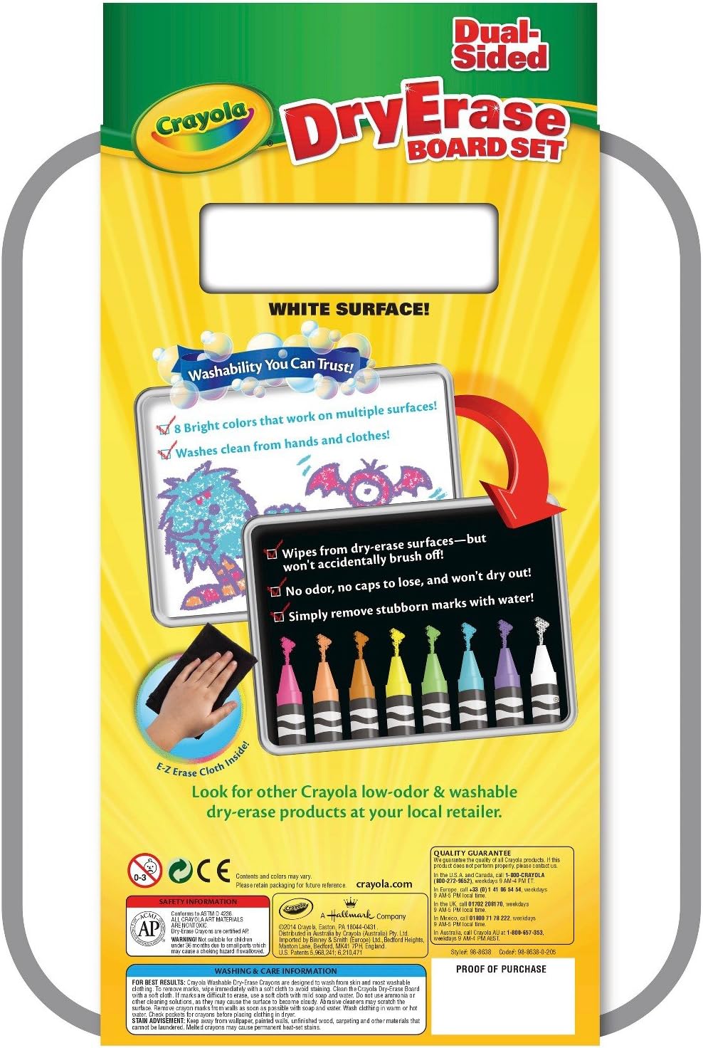 Crayola Dual-Sided Dry Erase Board Set with Bright Crayons