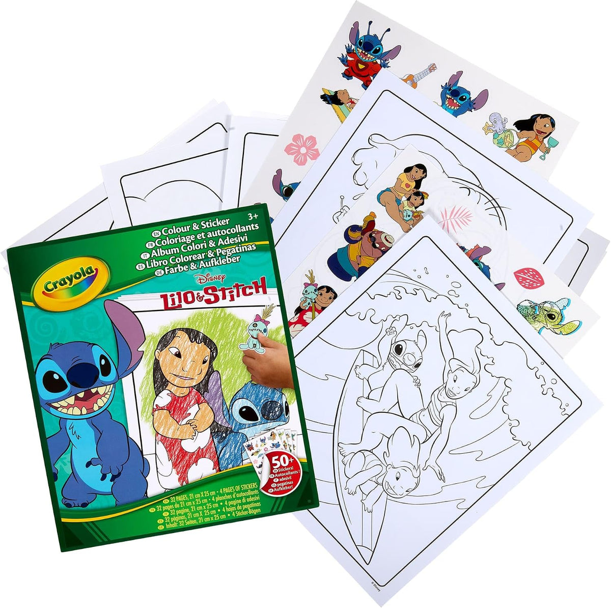 Crayola Lilo & Stitch Sticker Colouring Book – 32 Fun Activity Pages with 4 Sheets of Stickers | Kids Colouring & Activity Set | Creative Gift for Children Ages 3+