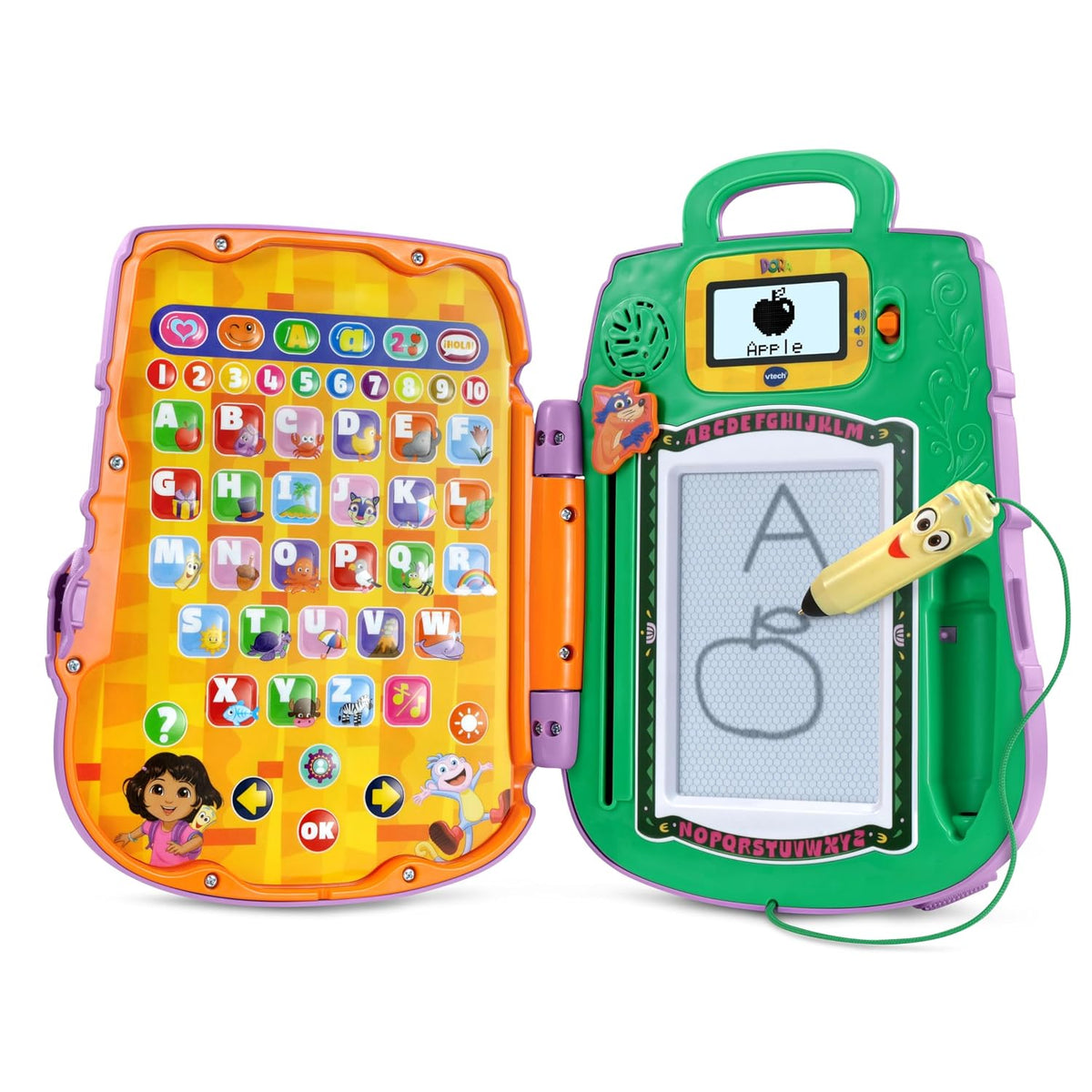 VTech Dora Got Your Back Learning Backpack – Interactive Educational Toy, Bilingual English & Spanish, Writing Board & Games for Kids 3+ Years