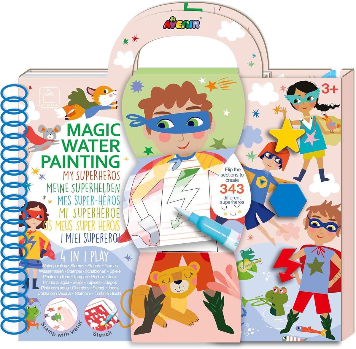 Avenir - Magic Water Painting, My Superheros Multicolour | Ideal for rainy days, indoor play, mess-free painting, travel and holidays |  Ideal for Ages 3+