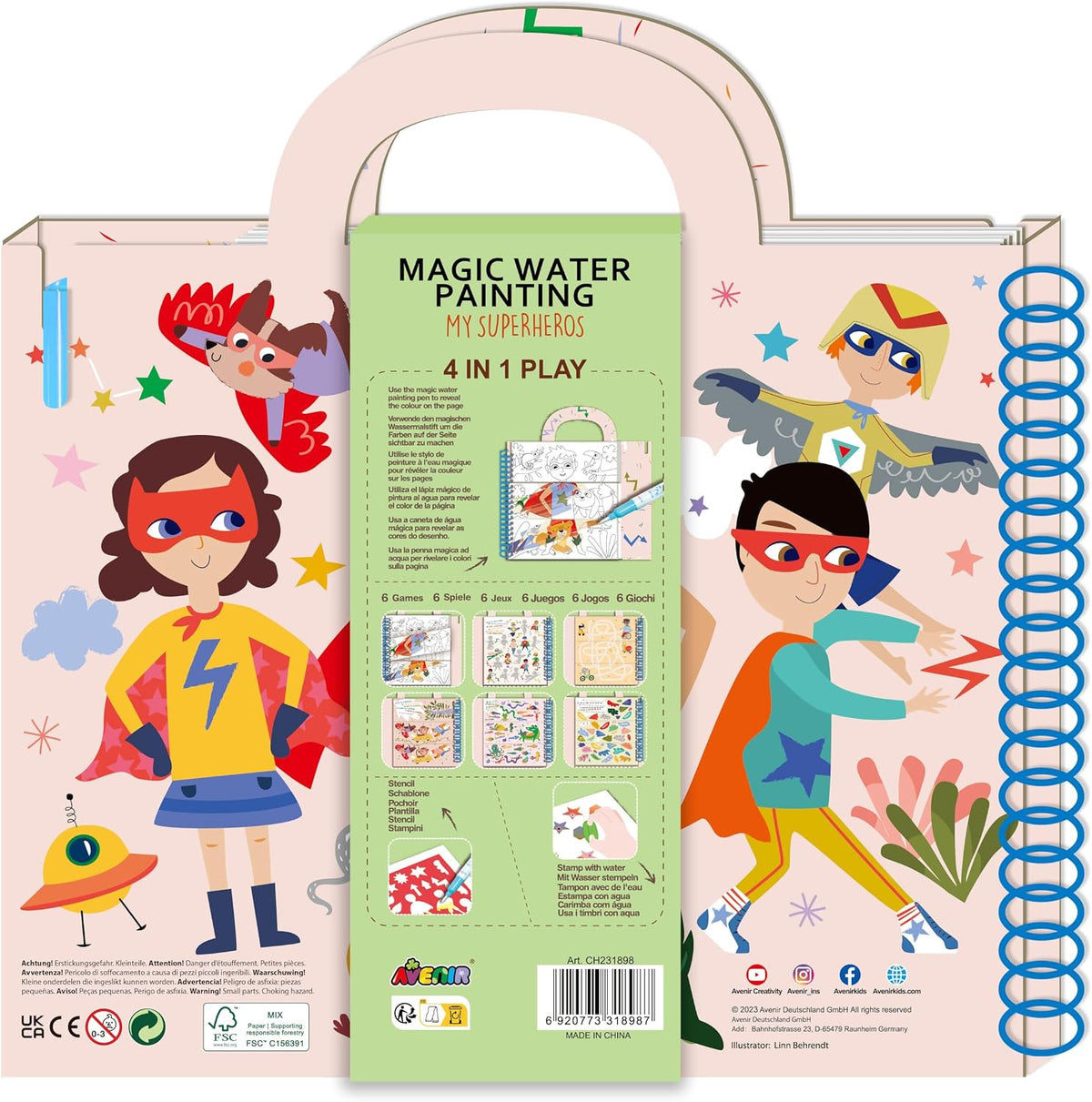 Avenir - Magic Water Painting, My Superheros Multicolour | Ideal for rainy days, indoor play, mess-free painting, travel and holidays |  Ideal for Ages 3+