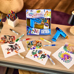 Crayola Marker Airbrush - Creative Airbrush for Kids with 8 Washable Felt Tip Pens and 5 Stencils, Educational Toy for Artistic Activities, Ages 6 Years