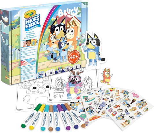 Crayola - Color Wonder, Activity Set 40+ pieces, with coloring pages, stain-free felt-tip pens, stickers, pop-up figures, Bluey, creative activity for kids, age 3,4,5 years