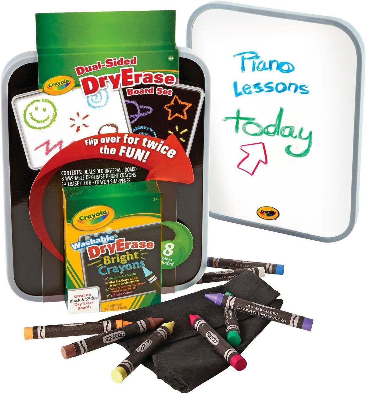 Crayola Dual-Sided Dry Erase Board Set with Bright Crayons