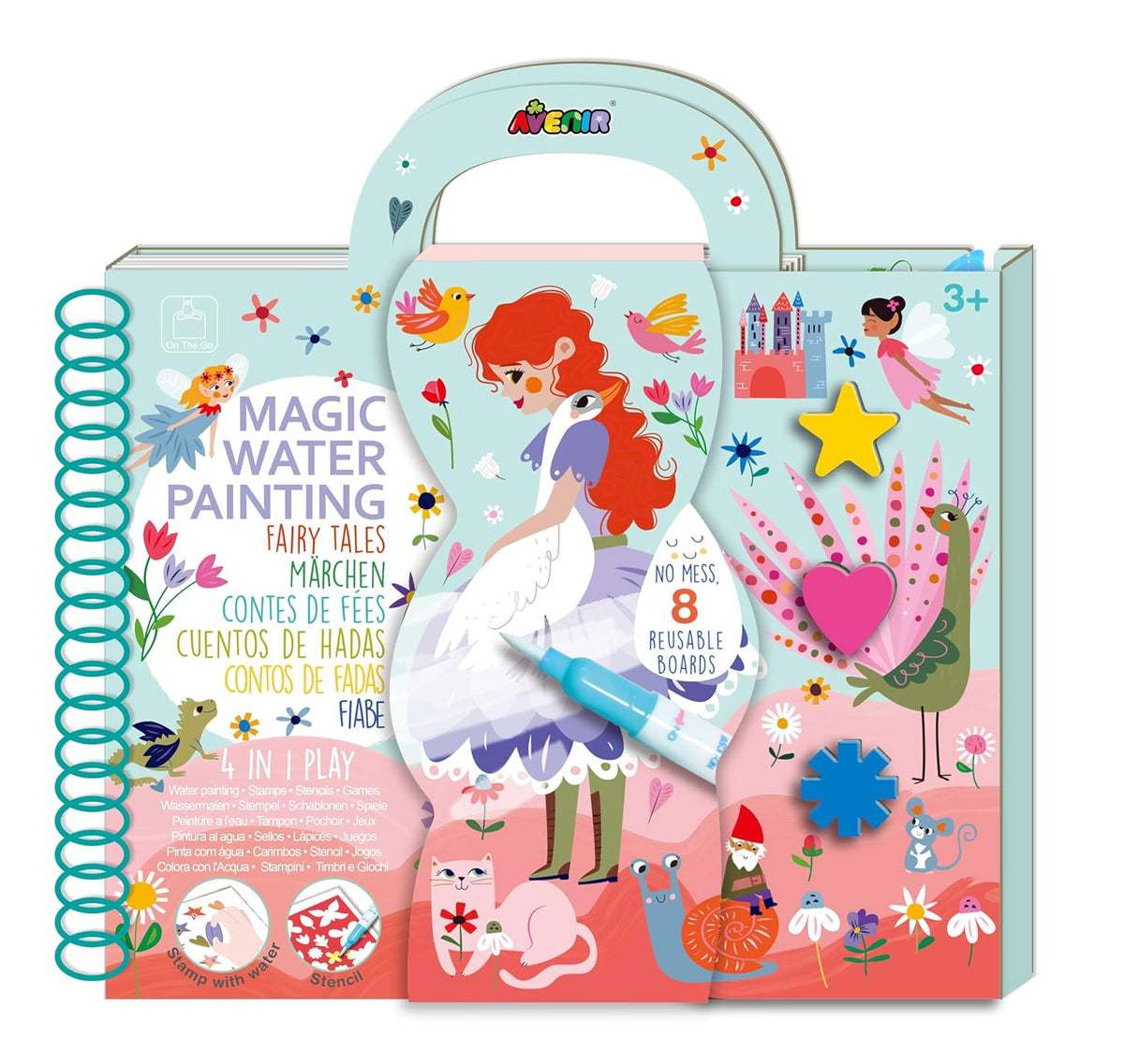 Avenir - Magic Water Painting - My Fairy Tales Multicolour | Ideal for rainy days, indoor play, mess-free painting, travel and holidays |  Ideal for Ages 3+