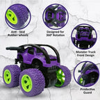 D-Power - Friction Inertia Off-Road Car - Purple | Roll Over Stunt Car, No Batteries, Perfect Kids Gift | 3+